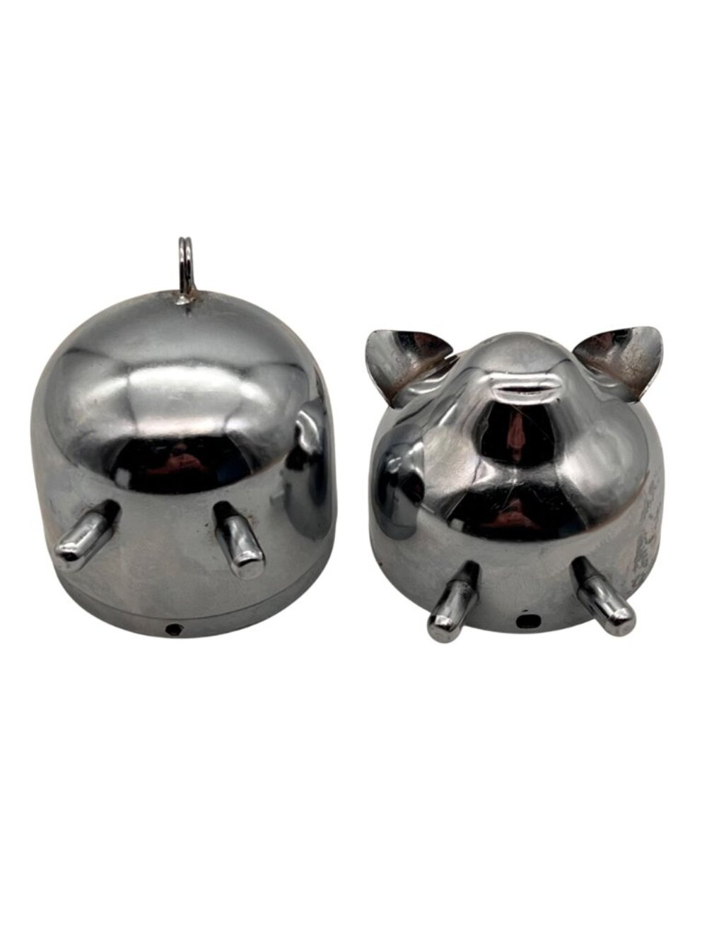 Vintage Chrome Piggy Bank With Slot And Rear Loop Fun Collectible Home Decor - Picture 9 of 16
